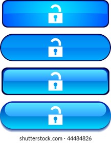 Padlock   web buttons. Vector illustration.
