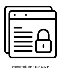 A padlock in a web window with content depicting secured website 