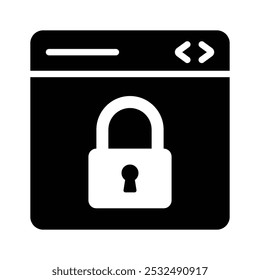 Vorhängeschloss mit Webseiten-Symbol für Website-Schutz