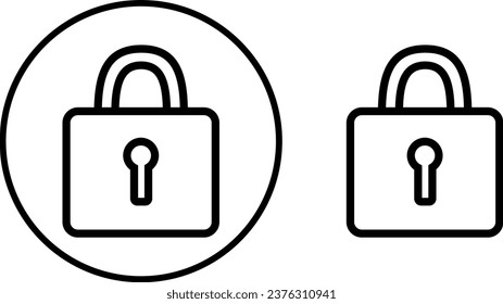 Padlock Webpage User Interface Icon In Thin Line Style - stock illustration
