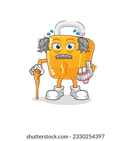 the padlock white haired old man. character vector