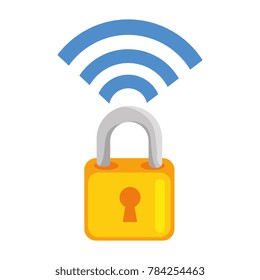 padlock with wifi signal