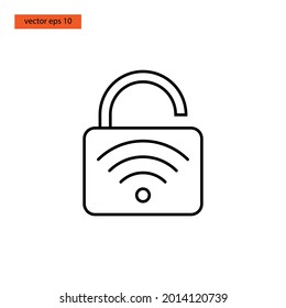 Padlock wireless icon vector illustration design