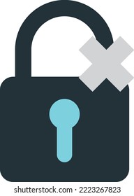 Padlock und falsche Markierungsgrafik auf minimalem Hintergrund