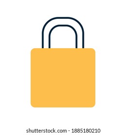 padlock with a yellow color vector illustration design