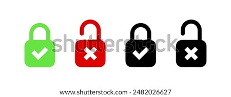 Padlocks with a check mark symbols