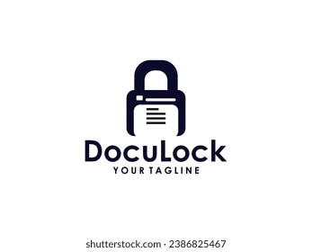 Padlocks and documents become logos for data access security protection