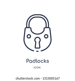 padlocks icon from security outline collection. Thin line padlocks icon isolated on white background.