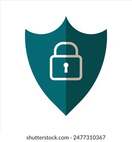padlocks and security shields. flat design style. Suitable for data protection designs, presentations, reports, icons etc. vector design template