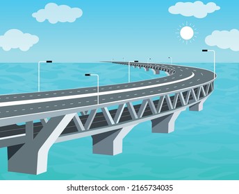 Padma bridge in bangladesh illustration
