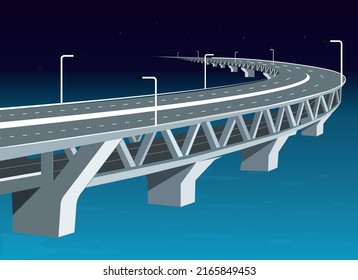 Pad  ma bridge in Bangladesh illustration
