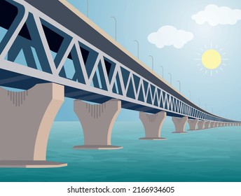 Pad-ma bridge in Bangladesh illustration