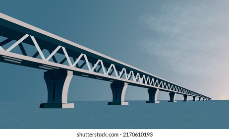 Padma bridge in Bangladesh illustration