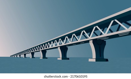 Padma Bridge In Bangladesh Illustration