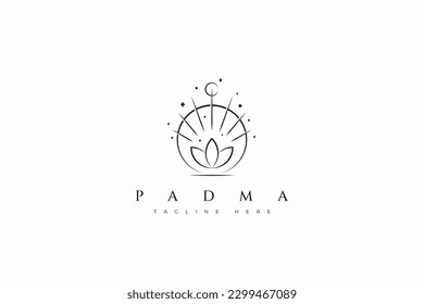 Padma Sacred Geometric Ornamental Nature Yoga and Spa Business Abstract Logo Template.