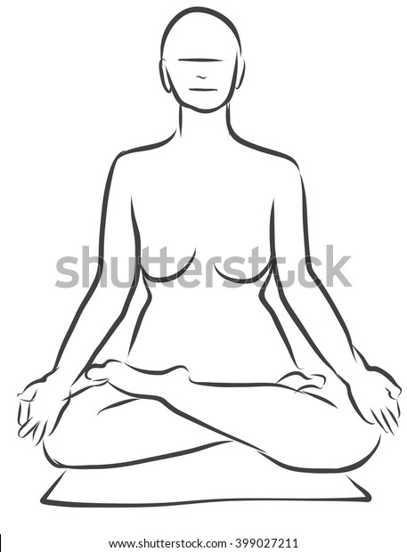 Padmasana Lotus Pose Yoga Figure Clean Stock Vector Royalty Free 399027211