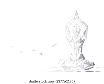 padmasana with namaste shows a posture of yoga vector illustration graphic EPS 10
