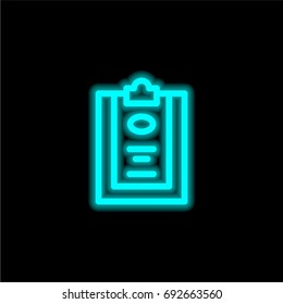 Padnote blue glowing neon ui ux icon. Glowing sign logo vector