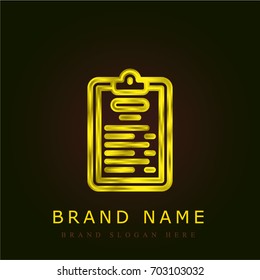 Padnote golden metallic logo