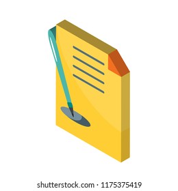 Padnote isometric left top view 3D icon