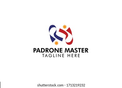 Padrone master logo vector concept with simple, unique, elegant and flat styles on white background