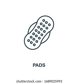 Pads icon. Line style element from hygiene collection. Thin Pads icon for web design and infographics.