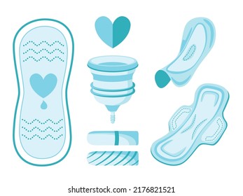 Pads Menstruation Menstrual Period Set Hygiene Stock Vector (Royalty ...