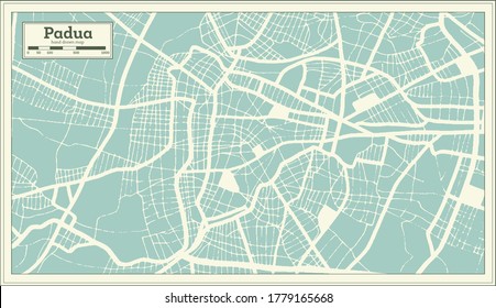 Padua Italy City Map in Retro Style. Outline Map. Vector Illustration.