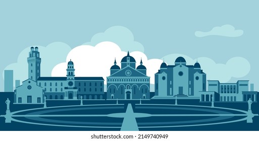 Padua Italy skyline vector illustration