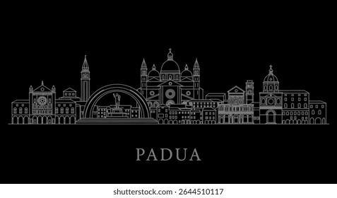 Padua skyline com Itália Arquitetura marco, e vetor.