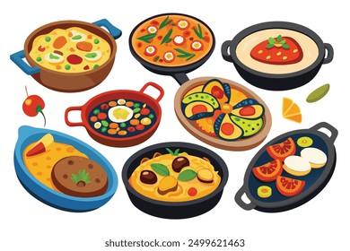 Paella Color Line Art Artistic Interpretation of Spanish Food Culture