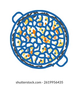 paella fish doodle icon sketch vector. paella fish sign. isolated symbol illustration