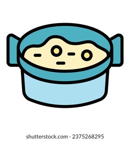 Paella food icon outline vector. Spain food. Fish cuisine color flat