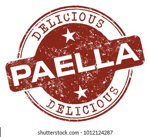 Paella Food Rubber Stamp