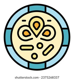 Paella icon outline vector. Spanish food. Spain cooking color flat