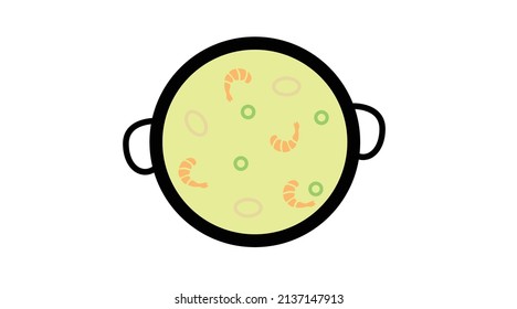 Icono de la paella. Ilustración editable plana aislada por vector