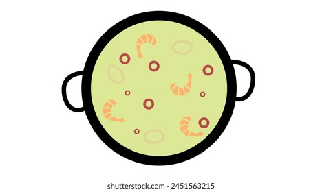 Paella Icon. Vector isolated flat editable illustration of a Paella