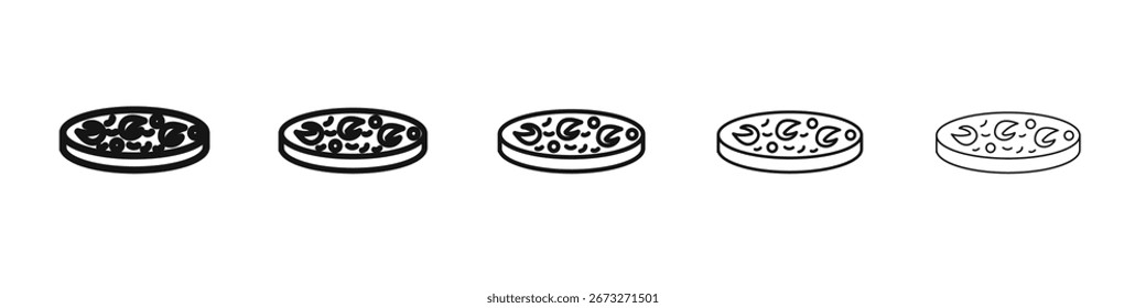 paella icon vector outline set illustration sign