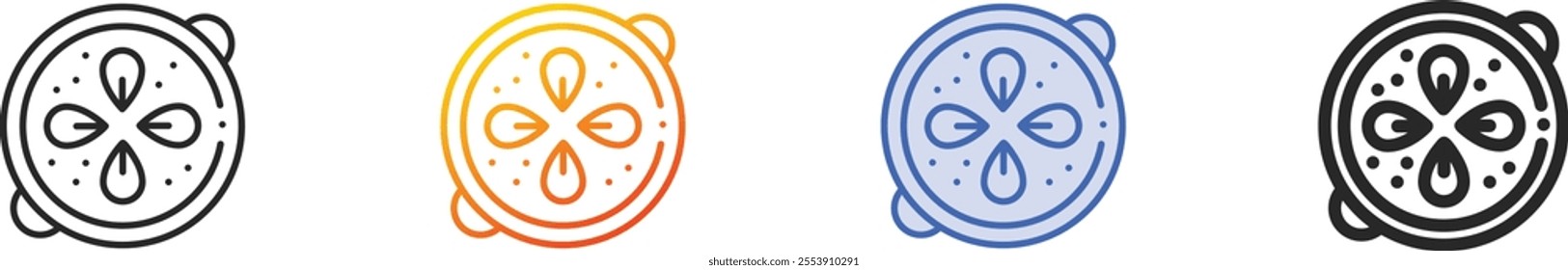 paella icon.Thin Linear, Gradient, Blue Stroke and bold Style Design Isolated On White Background