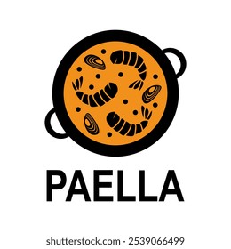 Logotipo da Paella design emblema ilustração vetorial