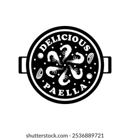 Paella logo vector illustration template