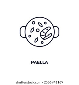 paella outline icon. Linear vector from kitchen concept. Thin line paella icon isolated on white background