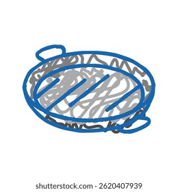 paella pan cozinha espanhola ícone doodle esboço vetor. paella pan cozinha espanhola sinal. símbolo isolado ilustração