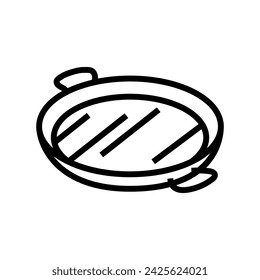 paella pan spanish cuisine line icon vector. paella pan spanish cuisine sign. isolated contour symbol black illustration