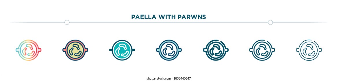 paella with parwns icon designed in gradient, filled, two color, thin line and outline style. vector illustration of paella with parwns vector icons. can be used for mobile, ui, web
