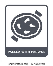 paella with parwns icon vector on white background, paella with parwns trendy filled icons from Bistro and restaurant collection, paella with parwns vector illustration