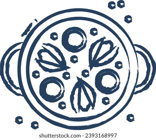 Paella recipes hand drawn vector illustration
