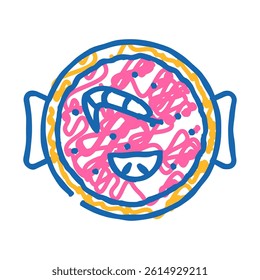 paella spain meal doodle icon sketch vector. paella spain meal sign. isolated symbol illustration