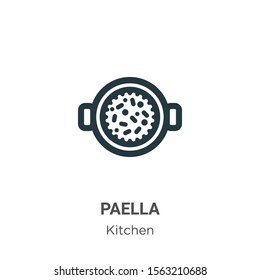 Paella vector icon on white background. Flat vector paella icon symbol sign from modern kitchen collection for mobile concept and web apps design.