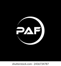 PAF Letter Logo Design, inspiración para una identidad única. Elegancia moderna y diseño creativo. Marca de agua tu éxito con el logotipo de Striking this.